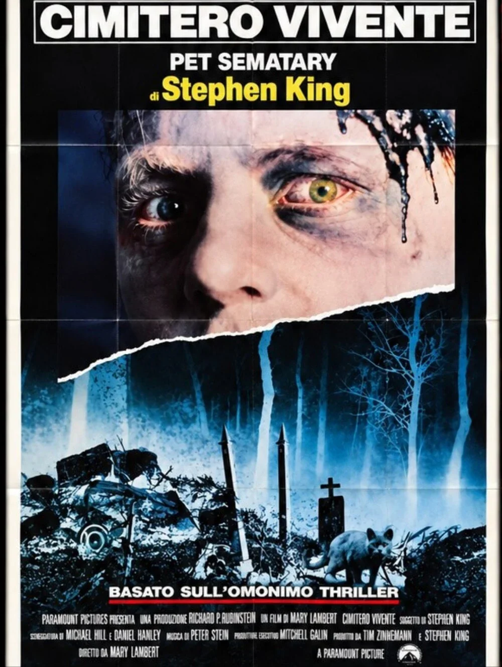 Vintage Horror Bloody Steven King Pet Semetery Cemetery Halloween Retro 80s Art